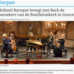 Holland Baroque brengt bezoekers in trance - nieuweooststellingwerver.nl